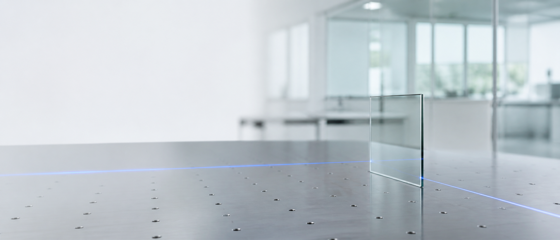 Uniform line laser testing in an optics lab